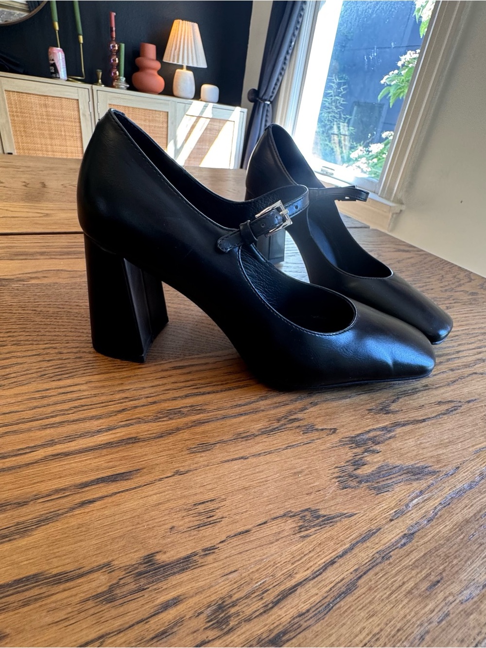Jeffrey Campbell Bourdin Black Mary Jane Block Heels Size 6.5 Classic Preppy